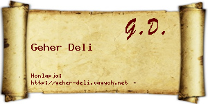 Geher Deli névjegykártya